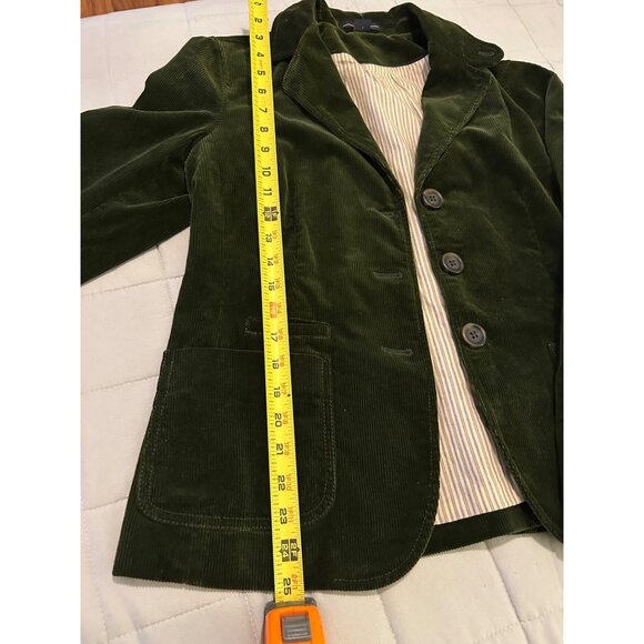 GAP Dark Green Corduroy 3 Button 100% Cotton Women's Y2K Blazer Size 12 - Picture 4 of 10